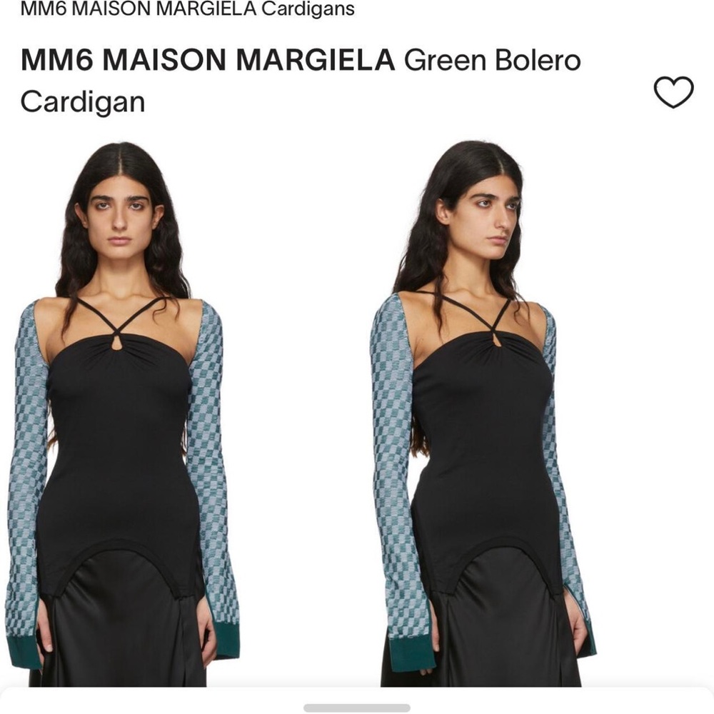 ISO Margiela Bolero Cardigan Knit Green Check Sleeves